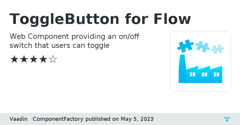 ToggleButton for Flow - Vaadin Add-on Directory