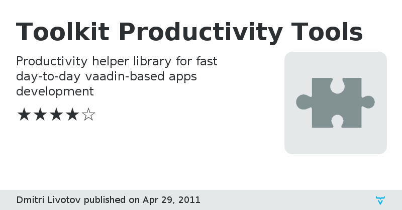 Toolkit Productivity Tools - Vaadin Add-on Directory