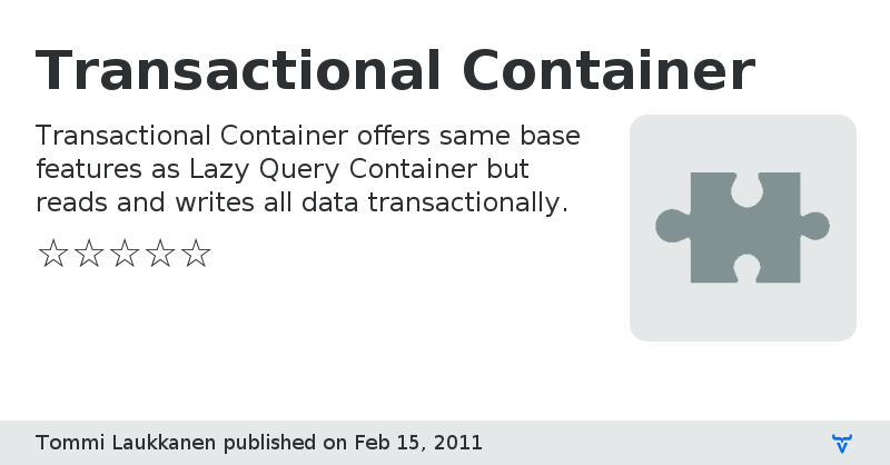 Transactional Container - Vaadin Add-on Directory