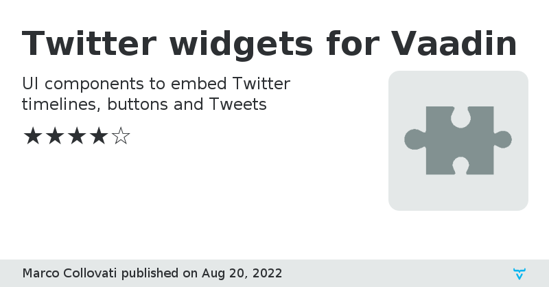 Twitter widgets for Vaadin - Vaadin Add-on Directory