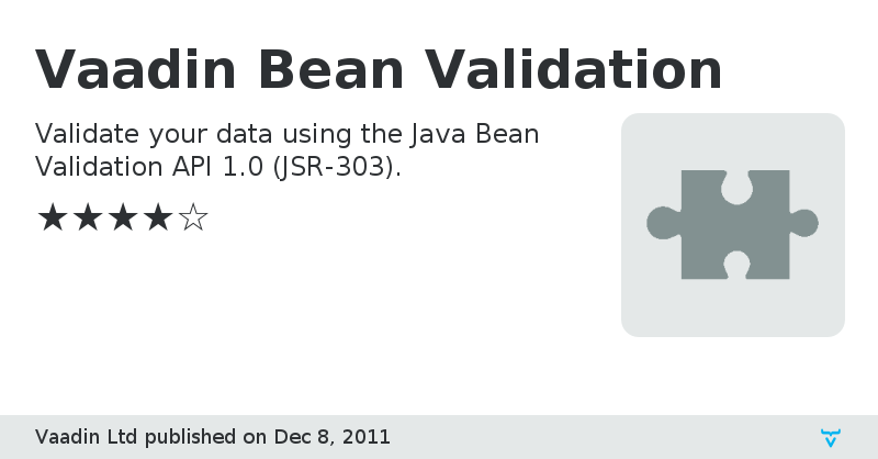 Vaadin Bean Validation - Vaadin Add-on Directory
