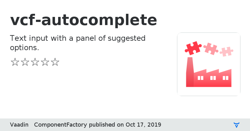 vcf-autocomplete - Vaadin Add-on Directory