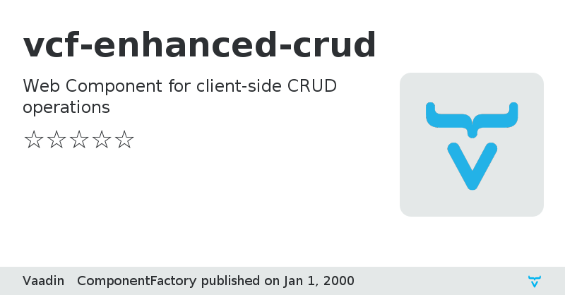 vcf-enhanced-crud - Vaadin Add-on Directory