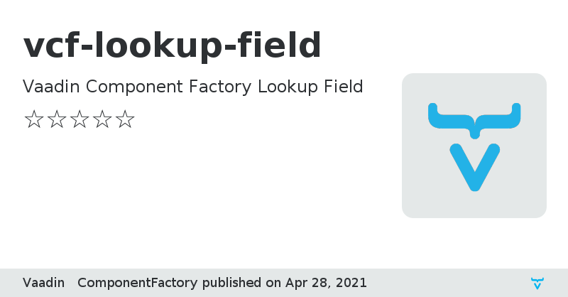 vcf-lookup-field - Vaadin Add-on Directory
