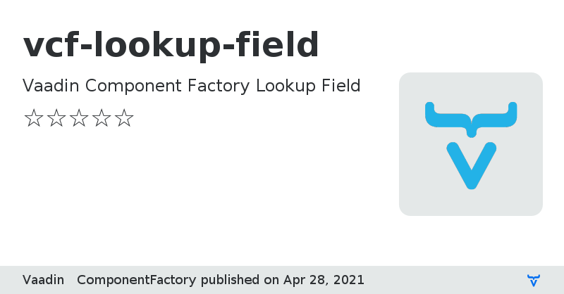 vcf-lookup-field - Vaadin Add-on Directory