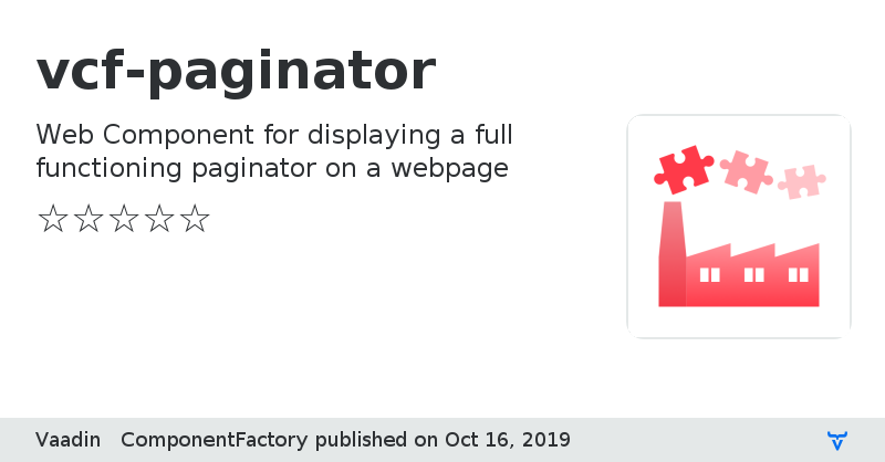 vcf-paginator - Vaadin Add-on Directory