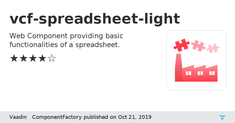 vcf-spreadsheet-light - Vaadin Add-on Directory
