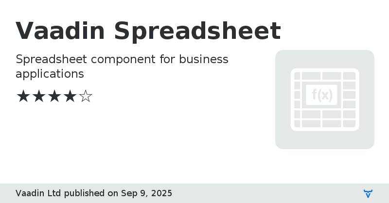 Vaadin Spreadsheet - Vaadin Add-on Directory