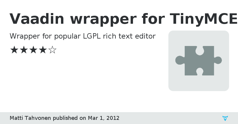Vaadin wrapper for TinyMCE - Vaadin Add-on Directory