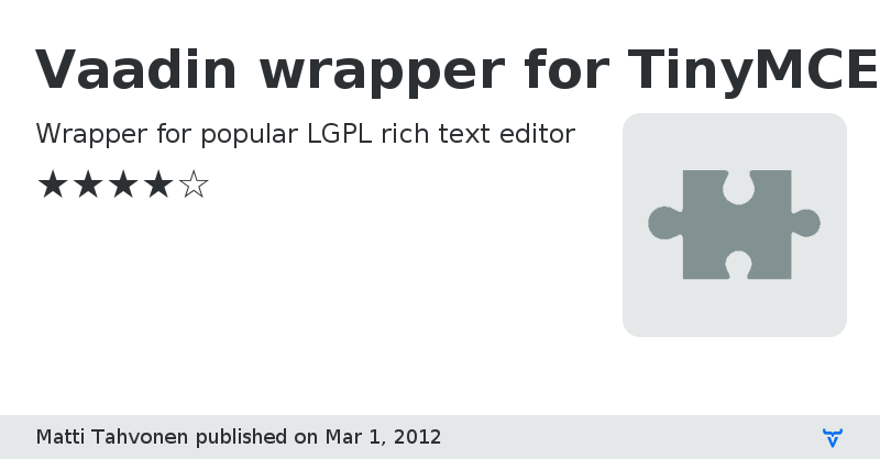 Vaadin wrapper for TinyMCE - Vaadin Add-on Directory