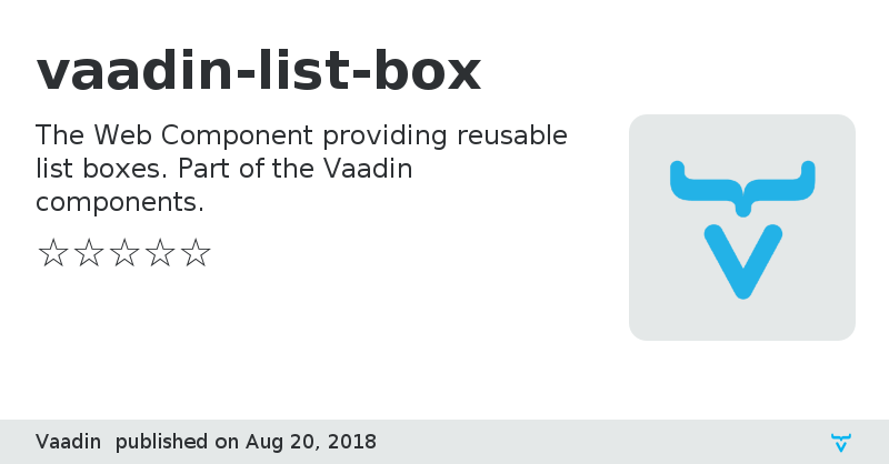 vaadin-list-box - Vaadin Add-on Directory