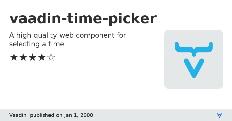 vaadin-time-picker - Vaadin Add-on Directory