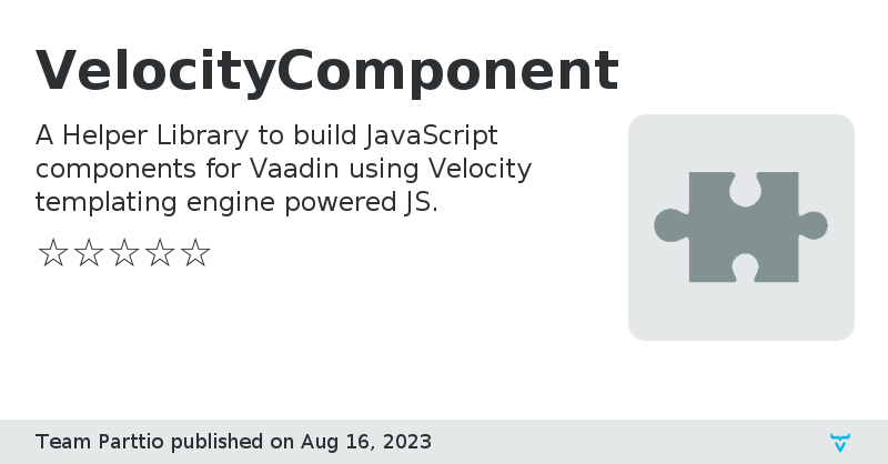 VelocityComponent - Vaadin Add-on Directory