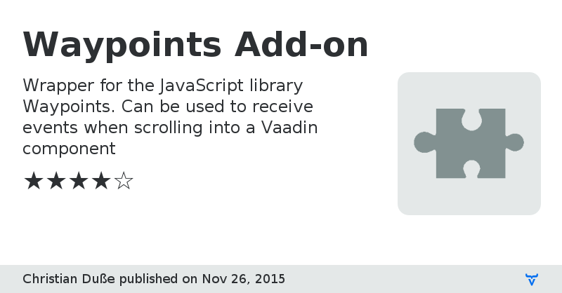 Waypoints Add-on - Vaadin Add-on Directory