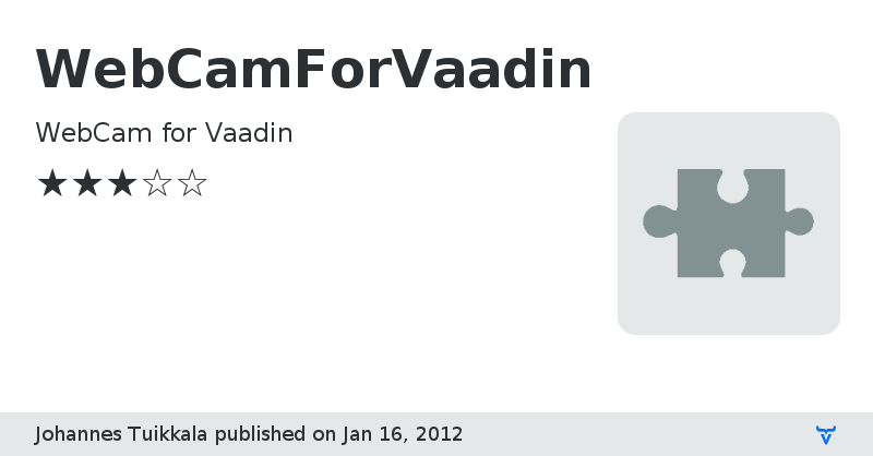 WebCamForVaadin - Vaadin Add-on Directory