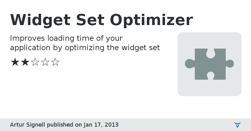 Widget Set Optimizer - Vaadin Add-on Directory