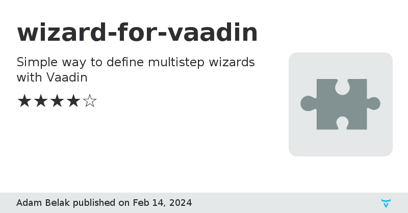 wizard-for-vaadin - Vaadin Add-on Directory