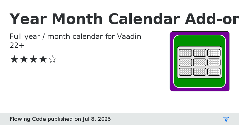 Year Month Calendar Add-on - Vaadin Add-on Directory