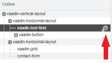 Connect the text field to java using the outline.