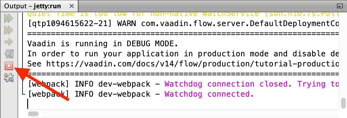 The Output view in Netbeans