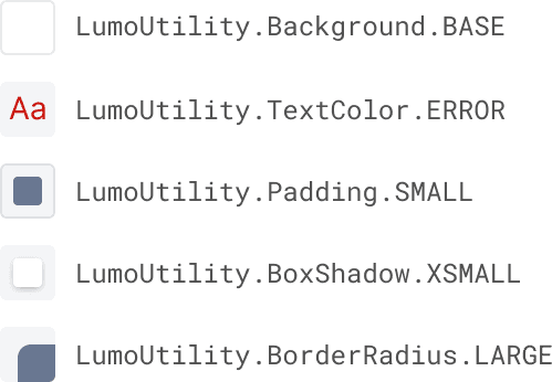 Small sample of Lumo Utility Classes