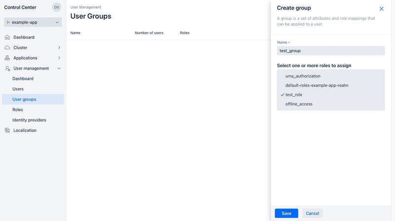 Create user group form