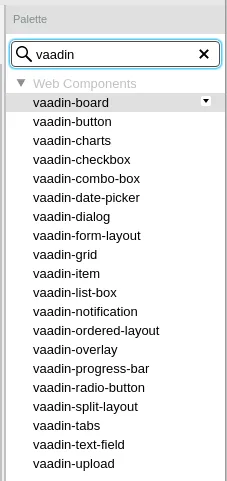 designer 3 palette search field