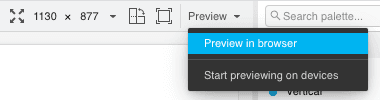 designer preview in browser