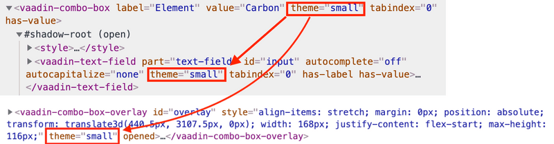 vaadin-combo-box theme attribute propagating to its sub-components