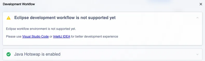 Vaadin Copilot development workflow dialog