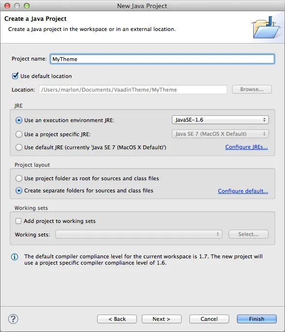Create a new Java project