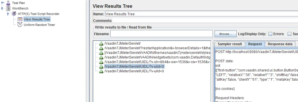 JMeter View Results Tree