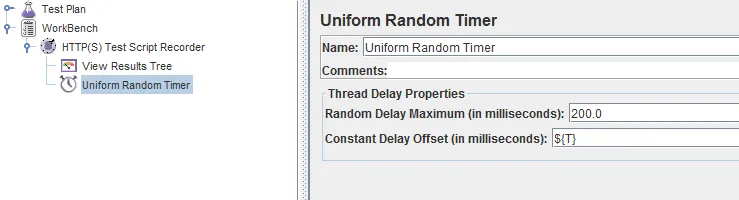 JMeter uniform random timer