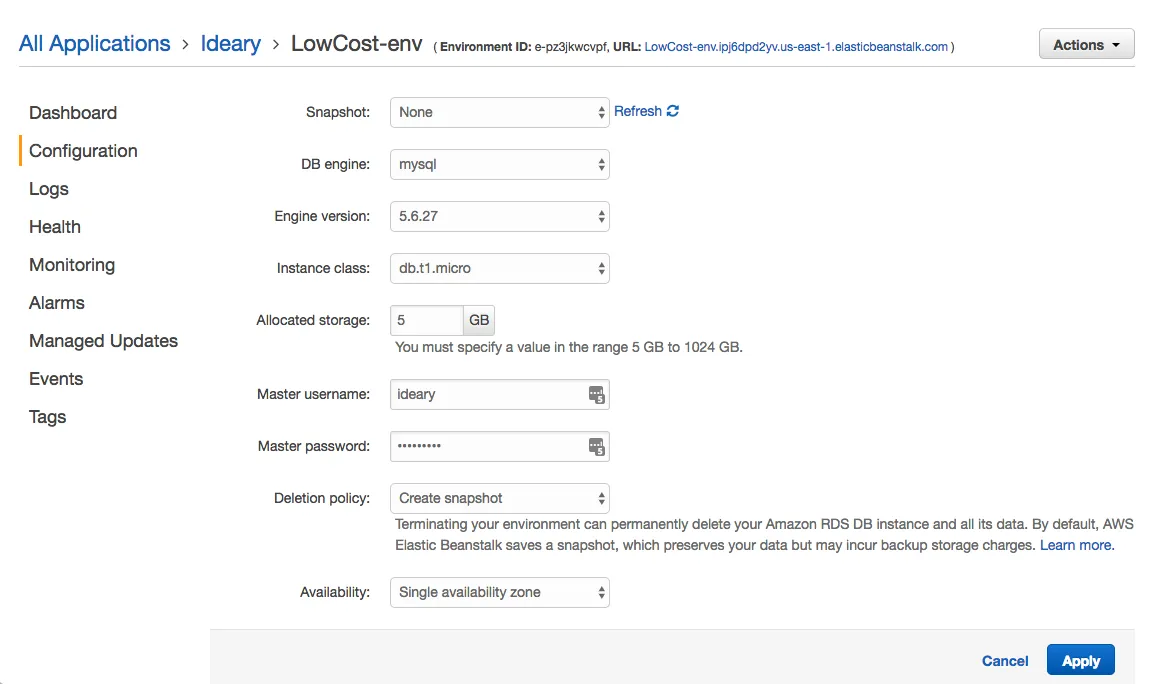 Creating a database