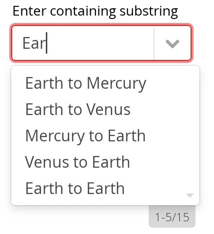 combobox filtering