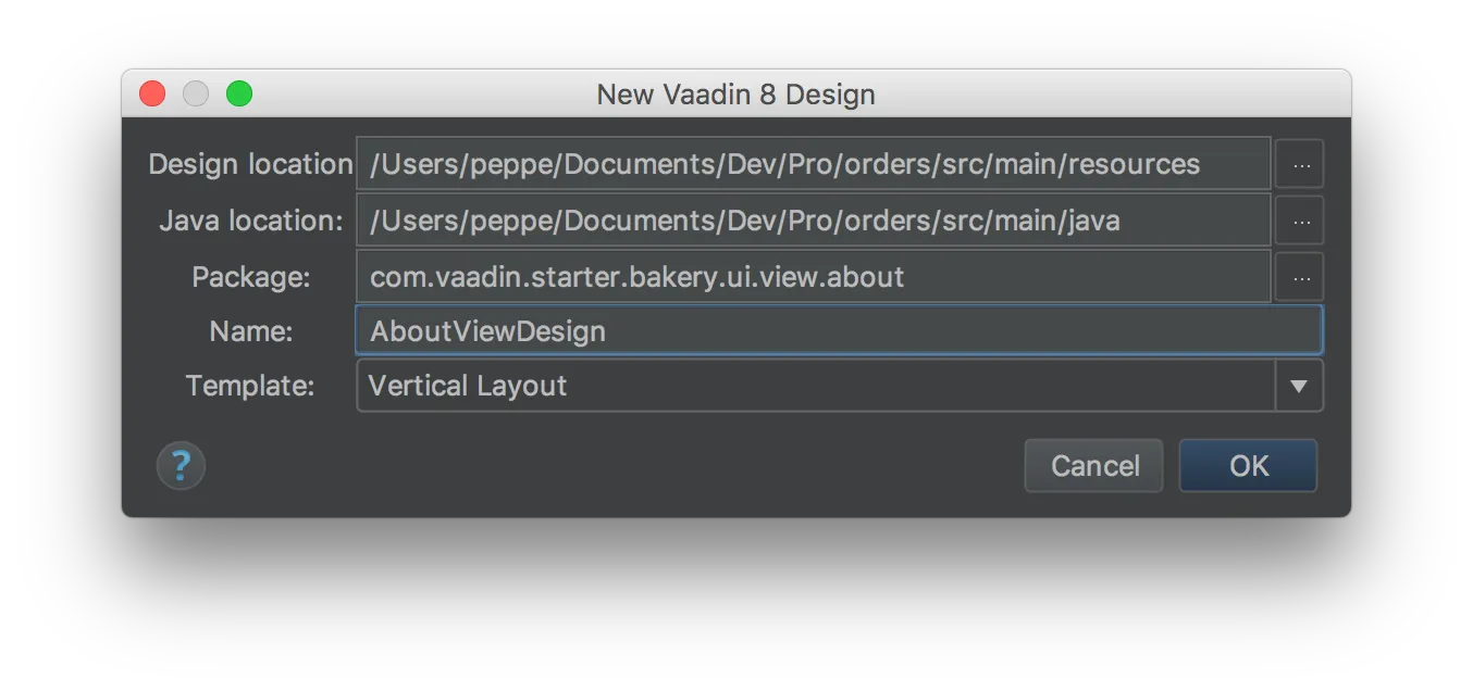 Adding a new design file