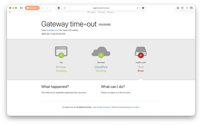Vaadin Directory down
