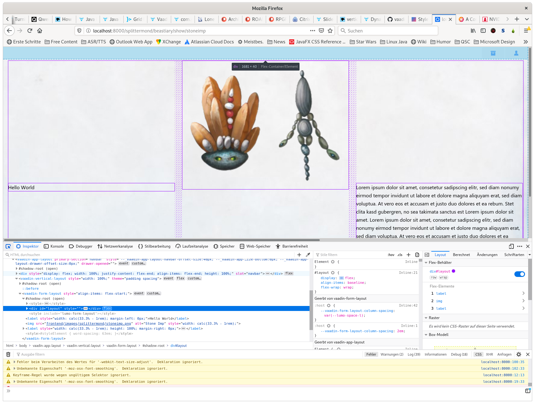FormLayout , align-items and the shadow-root - Vaadin Forum