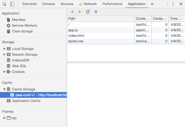 DevTools showing cached static assets.