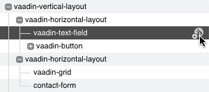 Connect the text field to java using the outline.